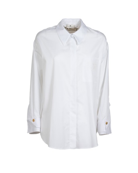 Shop ELISABETTA FRANCHI  Camicia: Elisabetta Franchi camicia in popeline con taschino ricamato.
Gamba svasata al fondo. 
Bottoni in metallo dorato con logo.
Taschino.
Patch ricamata con logo.
Vestibilità over.
Composizione: 100% cotone.
Made in Italy.. CA09251E2-100